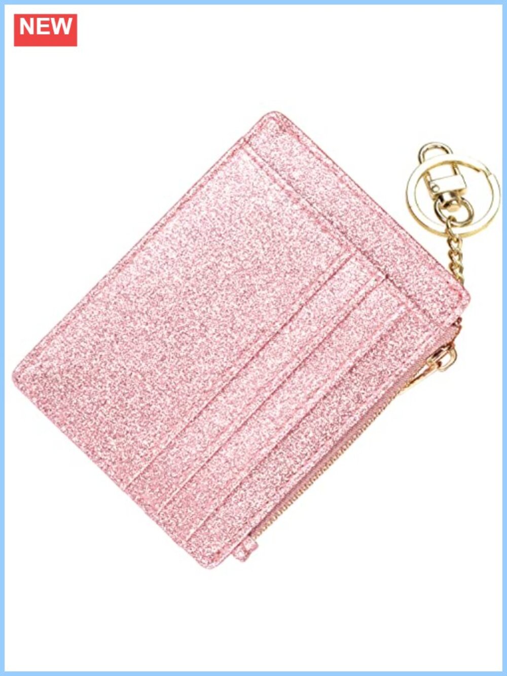 Slim RFID Blocking Card Holder Mini Front Pocket Wallet with Keychain